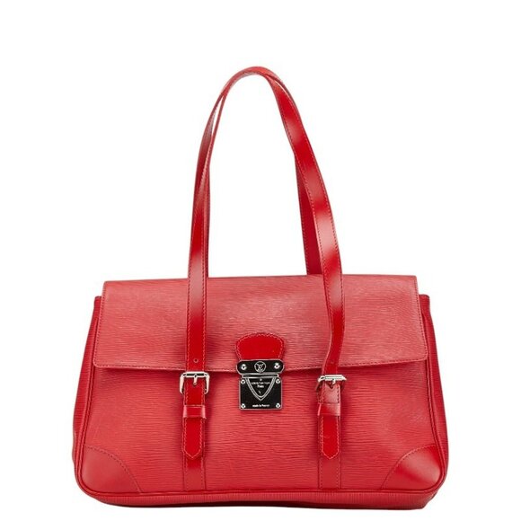 LOUIS VUITTON Red Leather Tote Bag - Picture 1 of 15